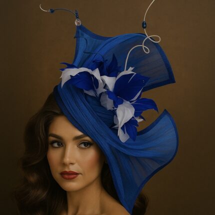 'Sonlia' Fascinator - UK Blue and White