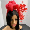 Zorana Red - Silk Abaca Knotted Headband in Red,h