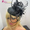 'Diana' Black Derby Pillbox Hat.