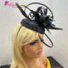 'Diana' Black Derby Pillbox Hat.