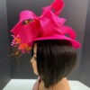 'Ambrielle' Fuchsia Pink & Orange Derby Hat