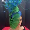 'Enewan' Blue and Green Fascinator