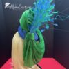 'Enewan' Blue and Green Fascinator