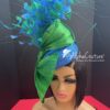 'Enewan' Blue and Green Fascinator