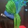 'Enewan' Blue and Green Fascinator