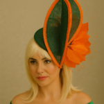 "Tracie" Green and Orange Fascinator.