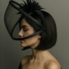 "Lunga" Black Midnight Whispers Fascinator /Halo Fascinator.