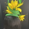 "Annika" Green & Yellow Feathered Fascinator.