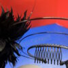 "Lunga" Black Midnight Whispers Fascinator /Halo Fascinator.