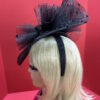 "Adobea" Black Kentucky Derby Fascinator. Funeral Fascinator.