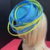 "Akoele" Blue & Lemon Green Fascinator.  Church Fascinator.  Tea Party Hat.