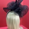"Adobea" Black Kentucky Derby Fascinator. Funeral Fascinator.