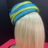 "Akoele" Blue & Lemon Green Fascinator.  Church Fascinator.  Tea Party Hat.
