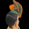 "Tracie" Green and Orange Fascinator.
