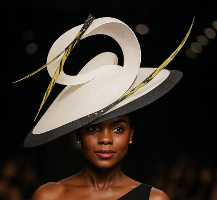 Majesty in Motion – Sculptural Brim Fascinator