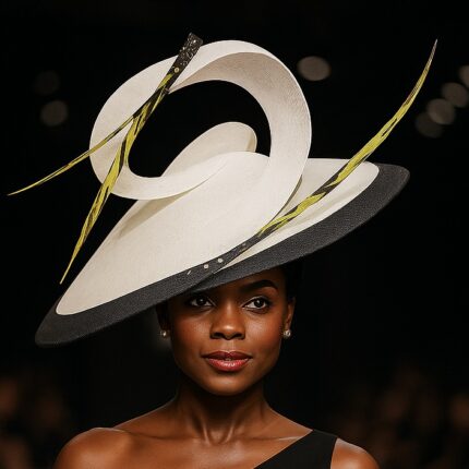 Nnena Majesty in Motion – Sculptural Brim Fascinator - Duplicate - [#17702]
