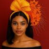 il_fullxfull.7133779569_syv0.jpg Orange Feather Fascinator: Silk Abaca Knot Headband, Derby Hat - Zoranda