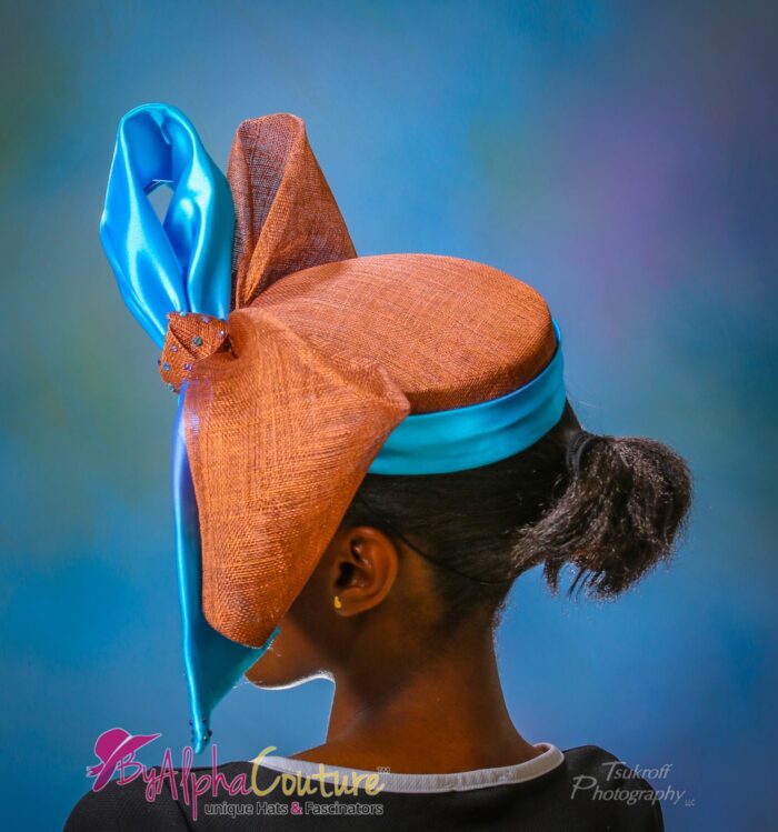 Rachel - Copper Pillbox Hat: Royal Ascot, Derby, High Tea - Oversized Sinamay Bow.