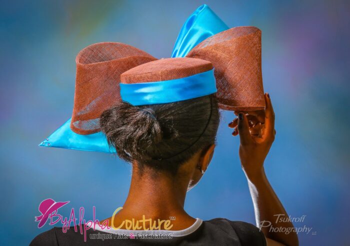 Rachel - Copper Pillbox Hat: Royal Ascot, Derby, High Tea - Oversized Sinamay Bow.