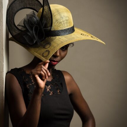 il_fullxfull.1927105060_d4vo.jpg Ayivah - Olive & Black Swarovski Crystal Hat: Handmade Wedding Fascinator