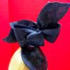 Davina - Navy & Silver Sculptural Bow Fascinator. Couture Sinamay Hat.
