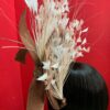 Tamara - Copper Halo Crown Fascinator: Ivory Feather Headpiece for Weddings