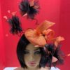 Zawadi - Burnt Orange Sculptural Fascinator: Race Day Derby Hat.