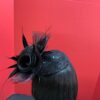Noire Envy - Black Guipure Lace Fascinator: Sequined Feather Wedding Hat
