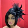 Noire Envy - Black Guipure Lace Fascinator: Sequined Feather Wedding Hat