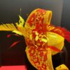 Ayanda - Yellow & Red Pillbox Hat: Kentucky Derby Royal Ascot Fascinator
