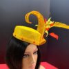 Ayanda - Yellow & Red Pillbox Hat: Kentucky Derby Royal Ascot Fascinator