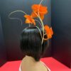 Lorraine - Orange Abaca Silk Fascinator: Kentucky Derby Headpiece
