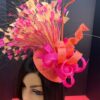 il_fullxfull.3854570220_n94t.jpg Kate - Peach & Pink Fascinator. Handmade Wedding Headpiece.