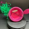 Zylah Bloom - Hot Pink Lily Fascinator: Green Feather Statement Hat - ByAlpha Couture.