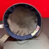 Celestine - Blue Sinamay Fascinator: Sculpted Swirls, Crystal Brooch - Derby Hat