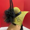 Ayivah - Olive & Black Swarovski Crystal Hat: Handmade Wedding Fascinator