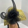 Ayivah - Olive & Black Swarovski Crystal Hat: Handmade Wedding Fascinator