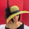 Ayivah - Olive & Black Swarovski Crystal Hat: Handmade Wedding Fascinator