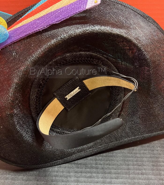 Tilly - Black Asymmetric Fascinator: Handmade Bow Hat, Tea Party Headwear