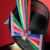 Tilly - Black Asymmetric Fascinator: Handmade Bow Hat, Tea Party Headwear