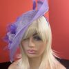 Ebezina Lilac Sinamay Wave Fascinator. Wedding Guest Headpiece