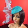 Turquoise Ruffled Pillbox Hat: Kentucky Derby Style, Handmade Headpiece - Laila