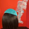 Turquoise Ruffled Pillbox Hat: Kentucky Derby Style, Handmade Headpiece - Laila