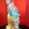 Turquoise Ruffled Pillbox Hat: Kentucky Derby Style, Handmade Headpiece - Laila