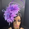 Ivy - Lavender Feather Fascinator.  Beaded Wedding Headpiece.