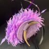 Ivy - Lavender Feather Fascinator.  Beaded Wedding Headpiece.
