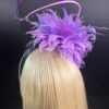 Ivy - Lavender Feather Fascinator.  Beaded Wedding Headpiece.