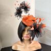 Zawadi - Burnt Orange Sculptural Fascinator: Race Day Derby Hat.