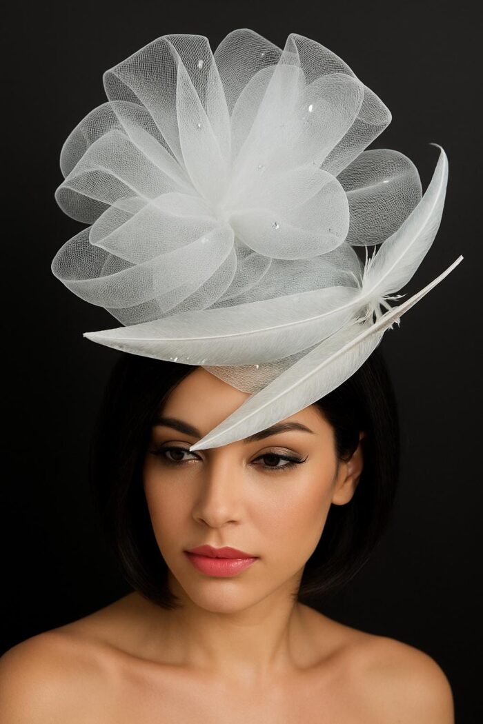 il_fullxfull.7130394009_iz9x.jpg Silver Fascinator: Swarovski Crystal & Feather Headpiece - Starlight Grace