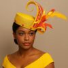 Ayanda - Yellow & Red Pillbox Hat: Kentucky Derby Royal Ascot Fascinator